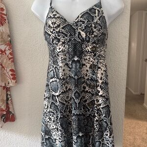 Snake Print Dress with Button Detail